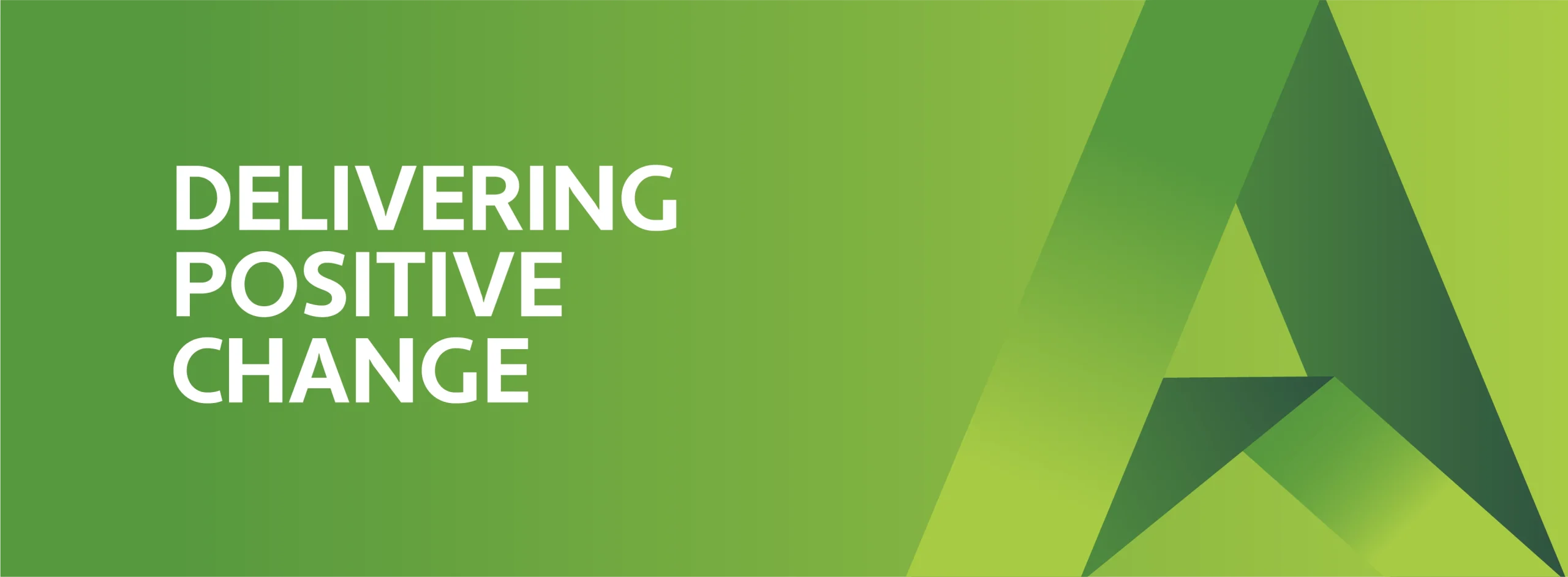 Actuate 3D letter 'A' logo, built from a folded gradient line, on a green gradient background.