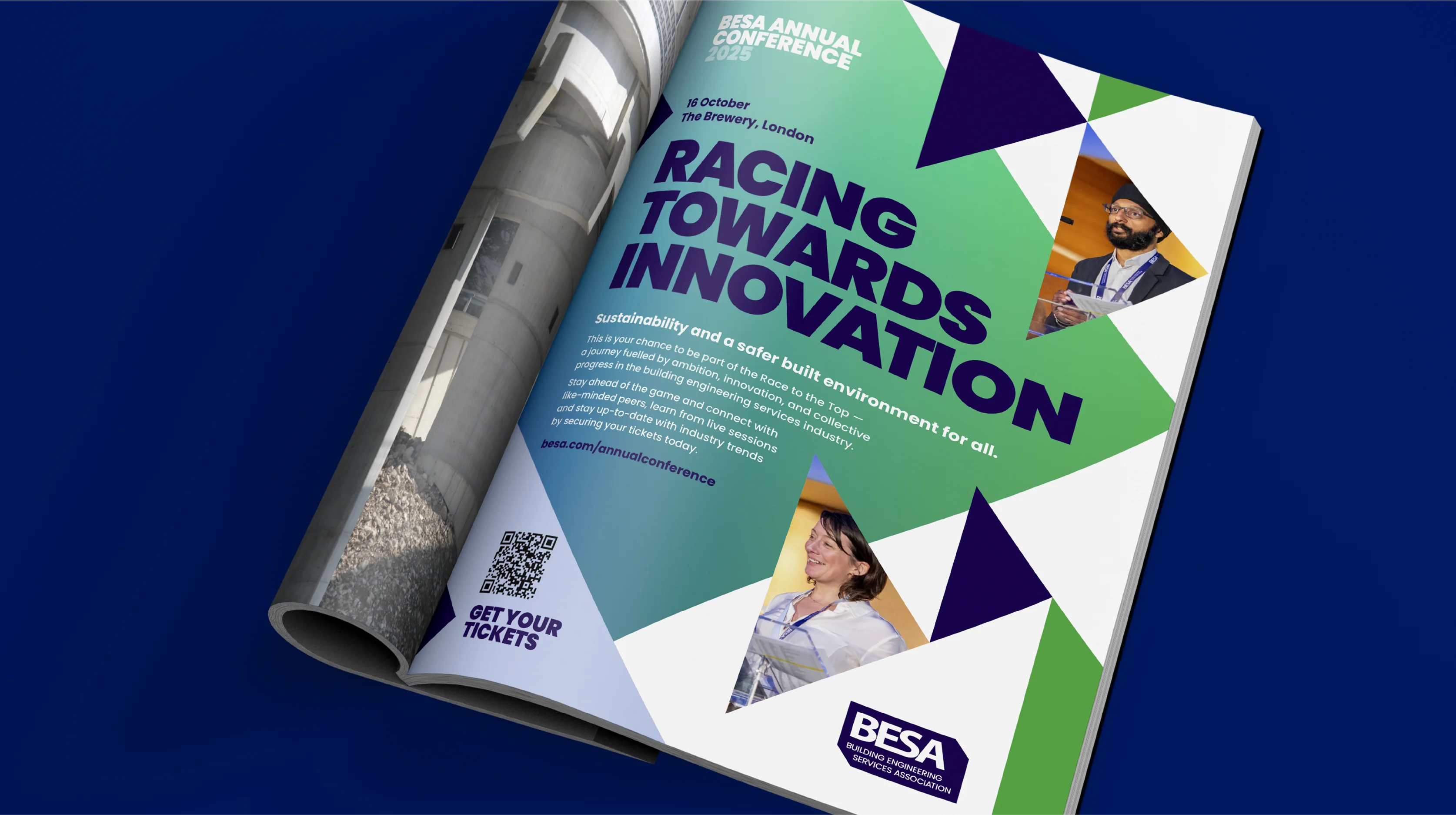 BESA annual conference 2025 advertising. Full page design for trade publications.