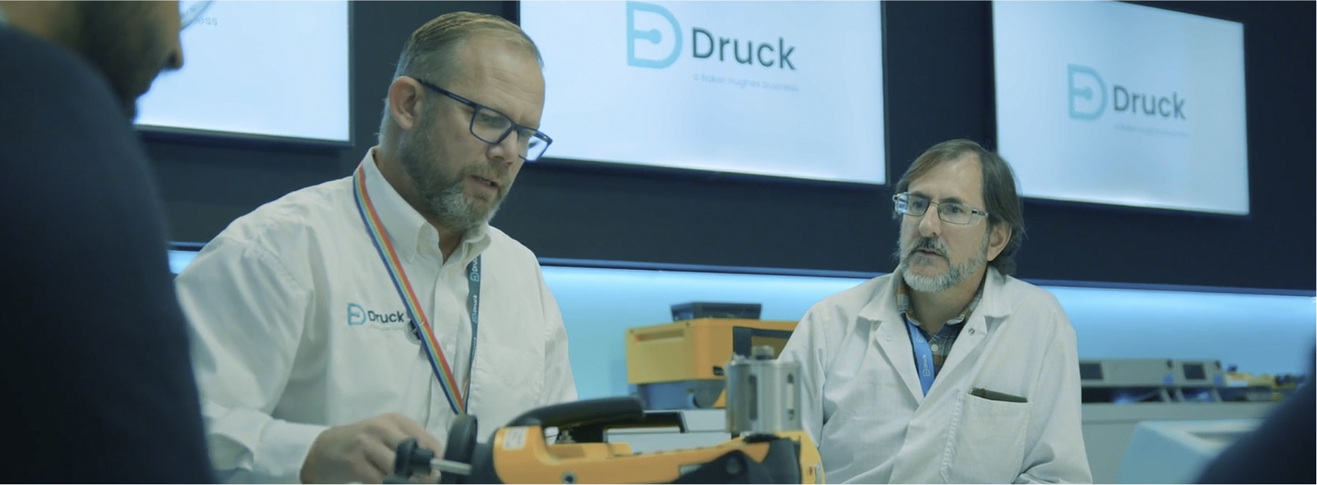 Druck lifestyle photography from exhibition showcasing products.