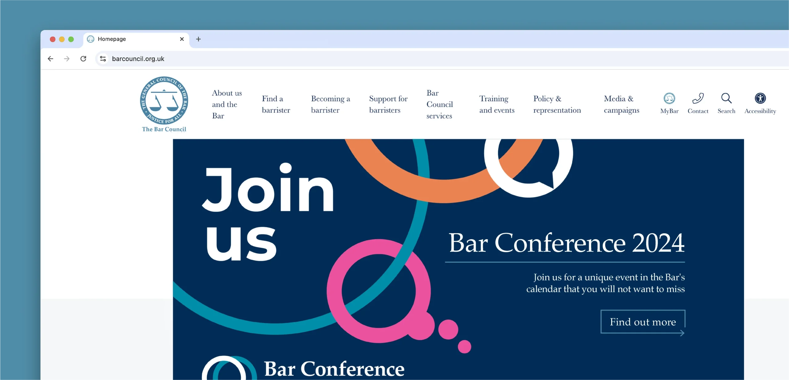 Bar Conference 2024 header for the Bar Council website.