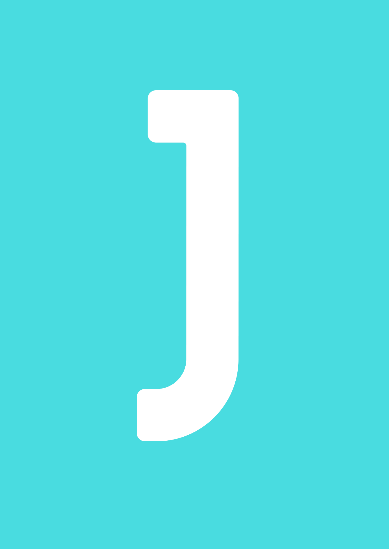 Gif showing the J from the Joe wicks logo on different coloured backgrounds.