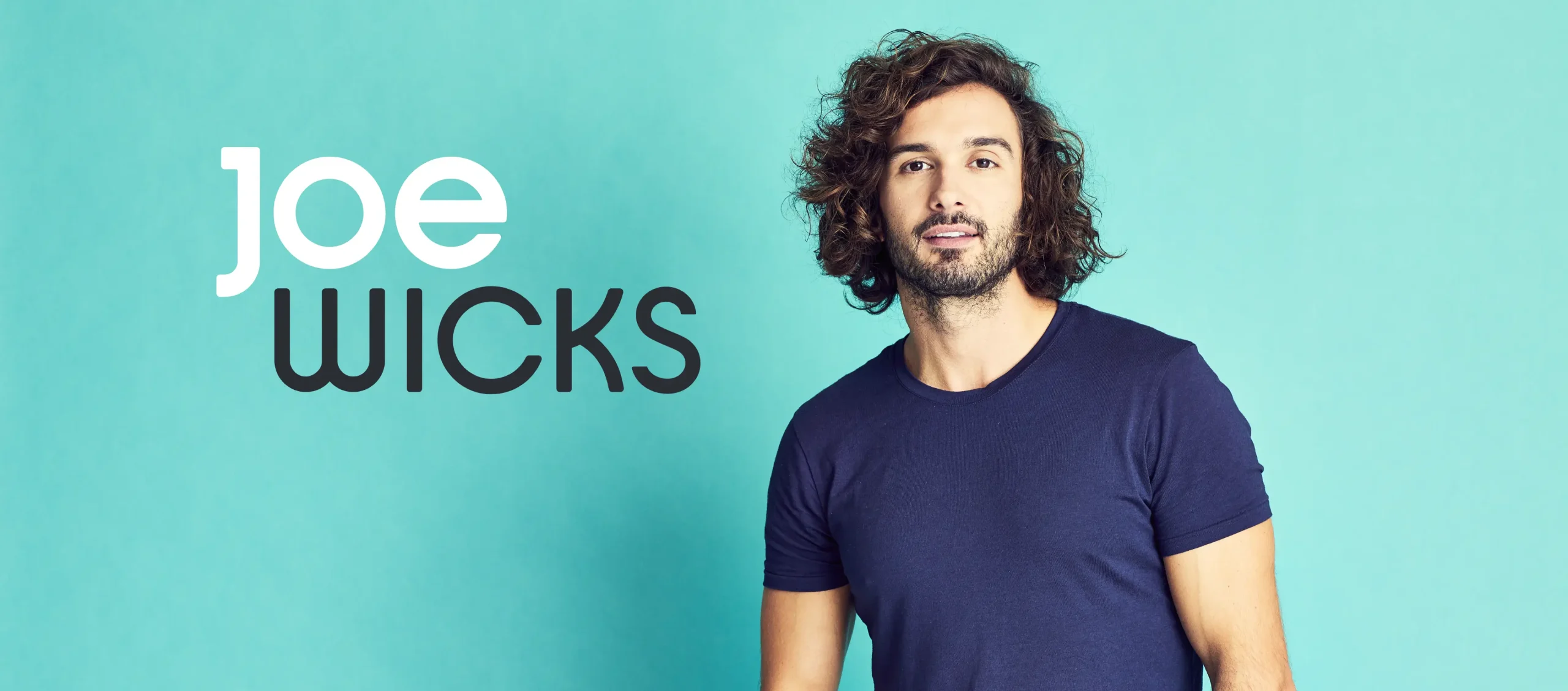 Photography of Joe Wicks next to the Joe Wicks logo.