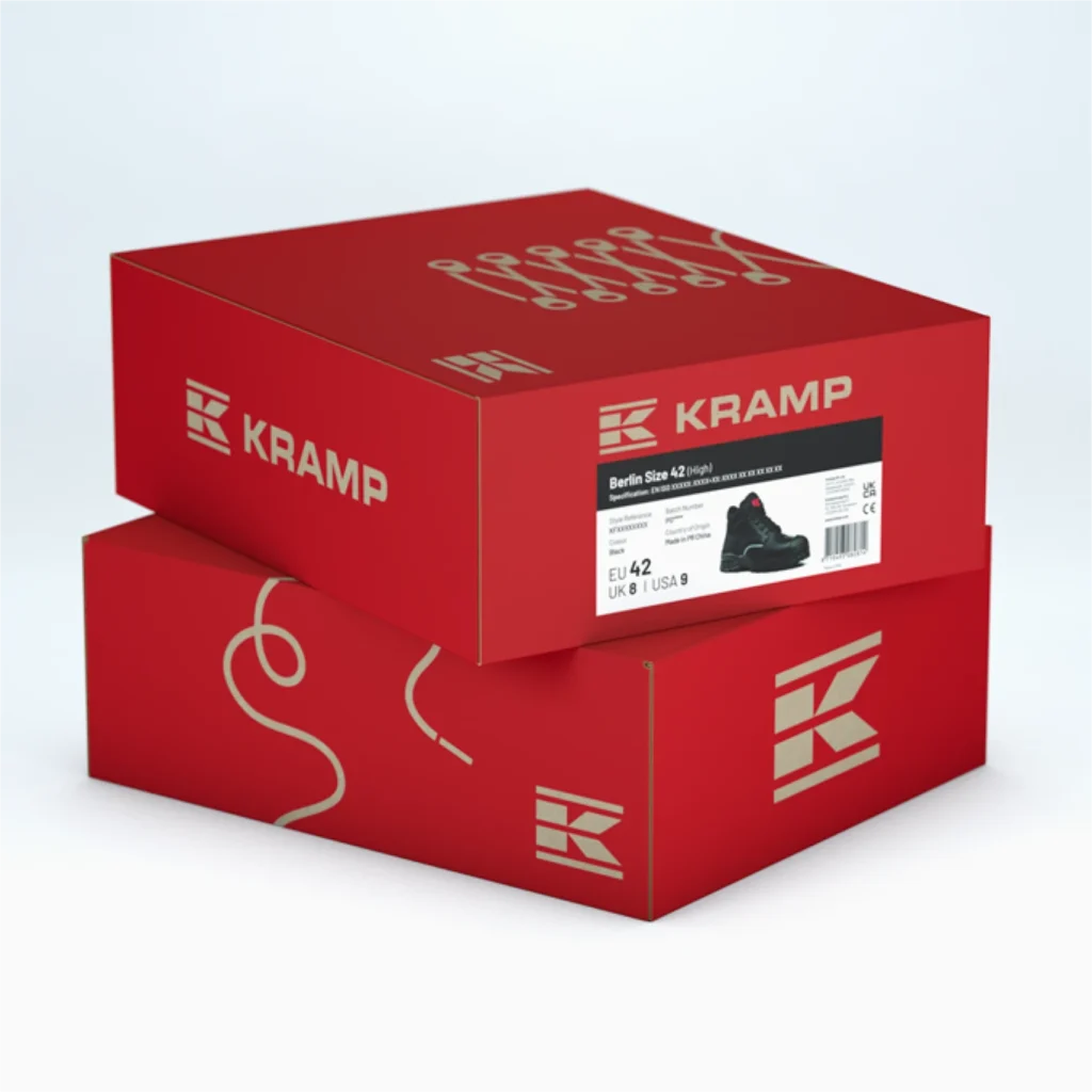 Stack of two Kramp Boot boxes.