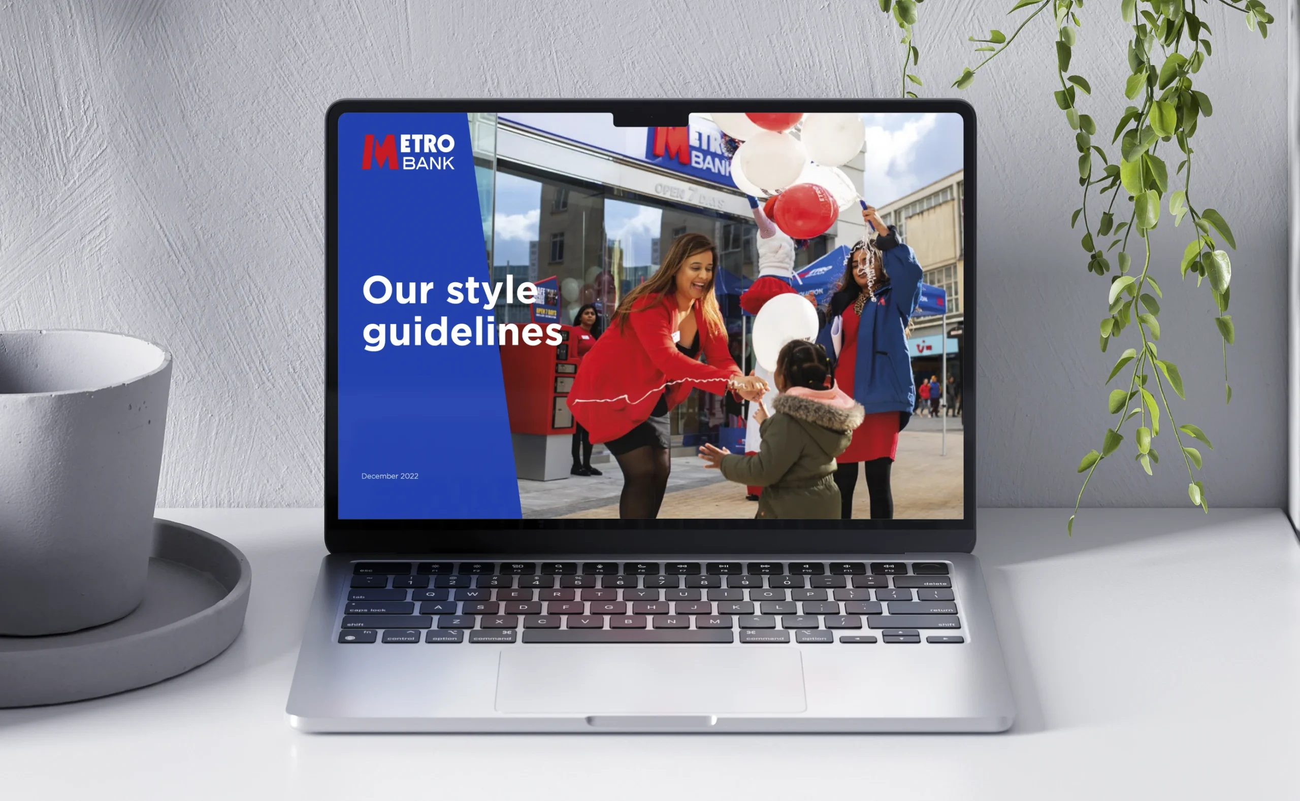 Metro Bank branding style guidelines hero page.