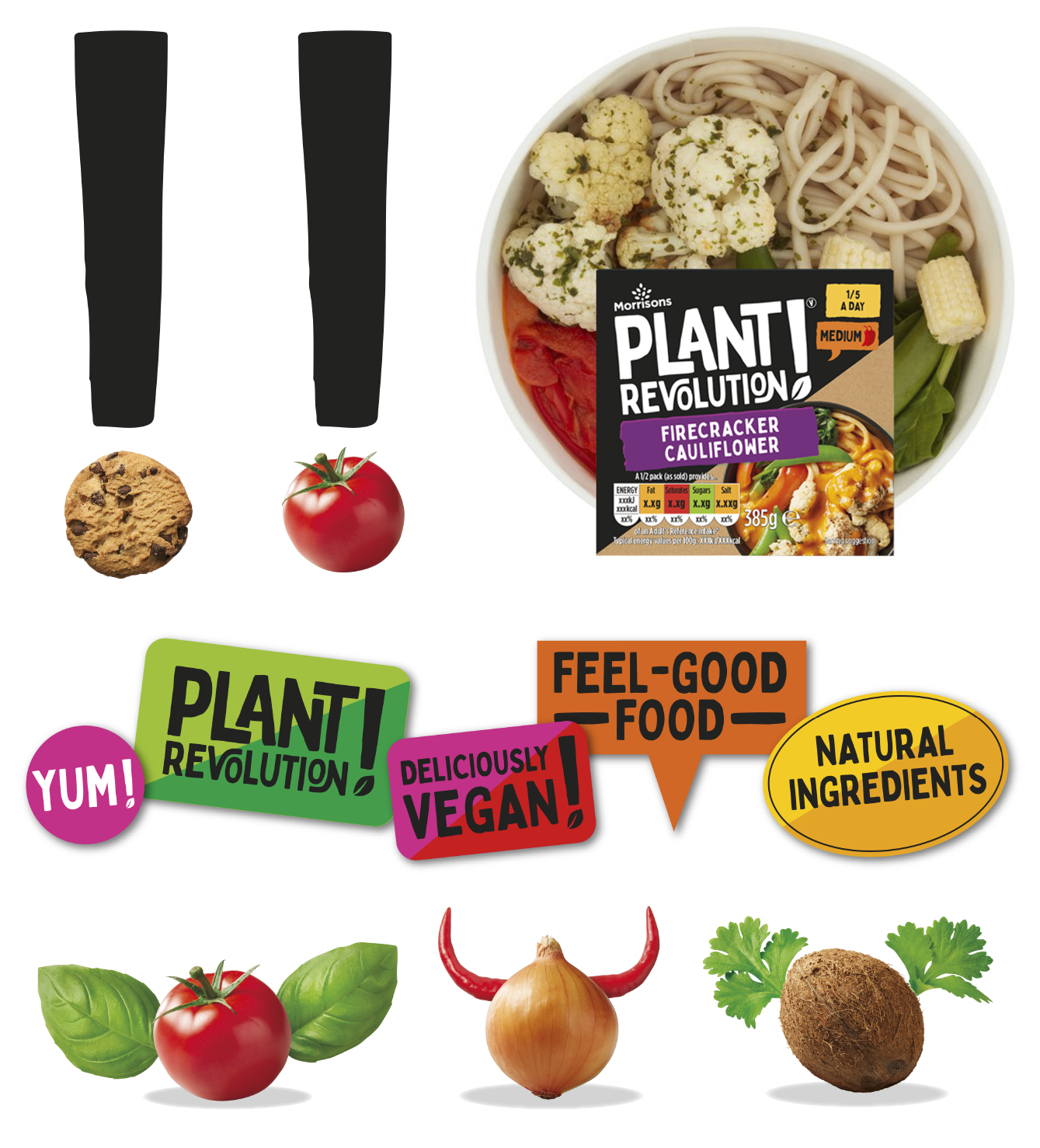 Playful design elements, graphic call outs and re-touch photography.