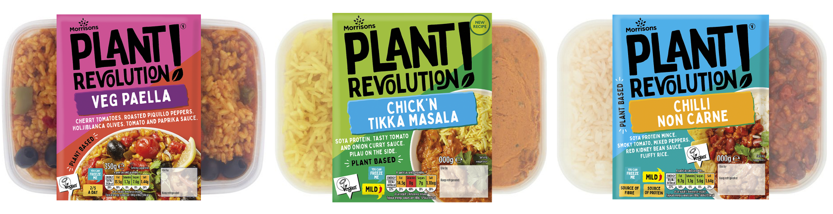 Plant revolution packaging designs across various products within the range. Including product photography styled and shot in our in house studio.