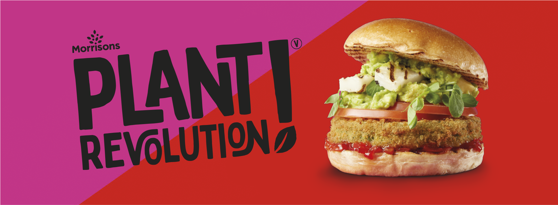 Morrisons Plant Revolution bold branding, food styling and in house photography.