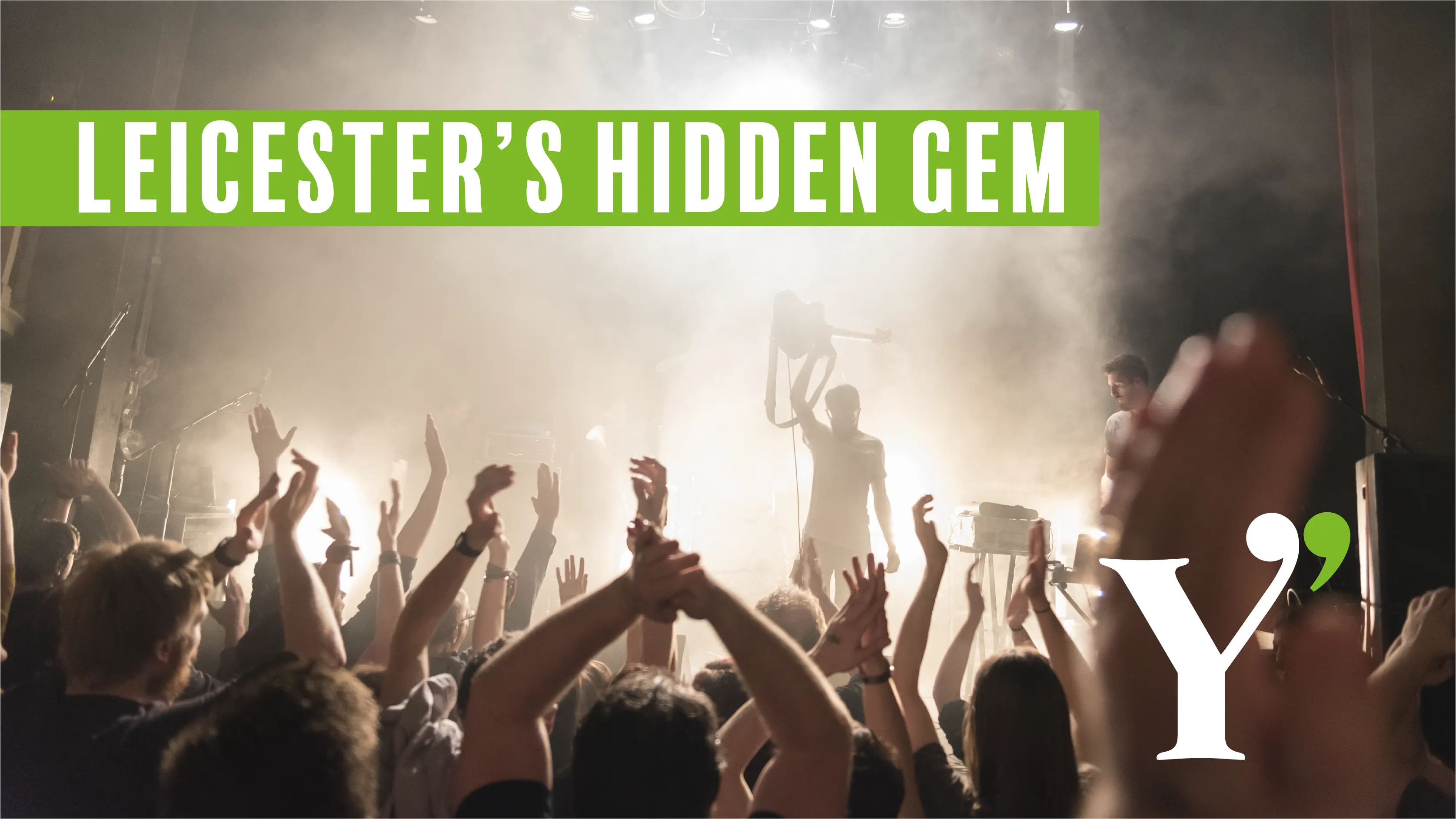 Y Theatre convert photography with Y logo and framed typography.