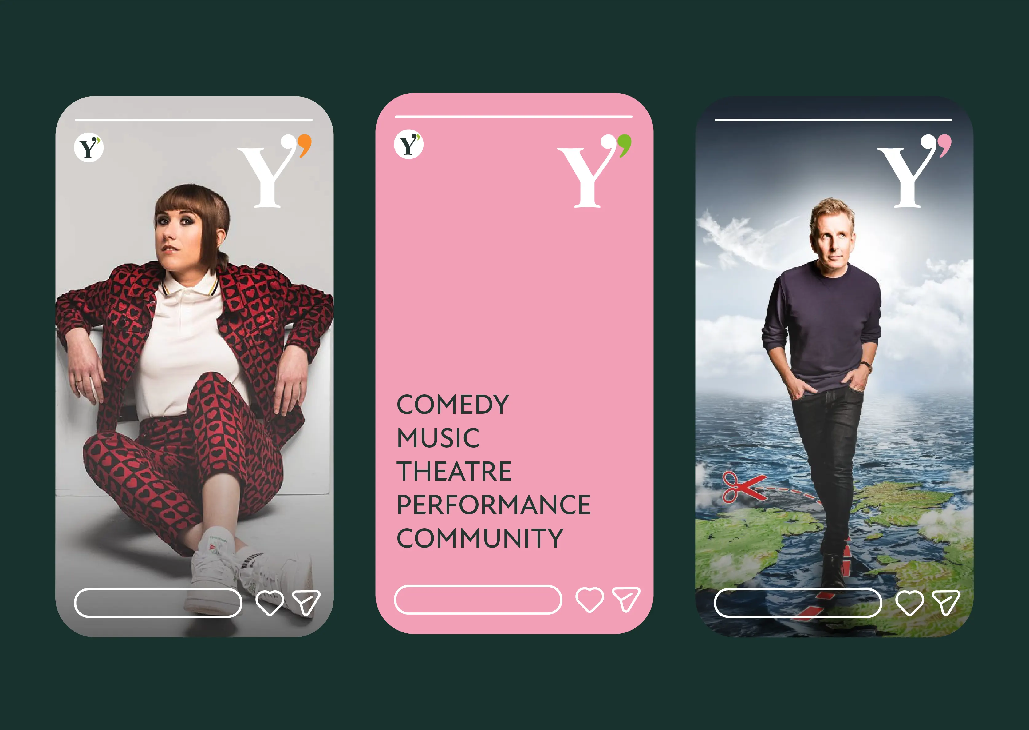 Three Mobile social post designs.